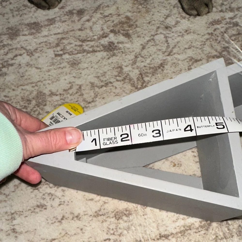 Belk Gray Triangular Display Shelf with Hooks